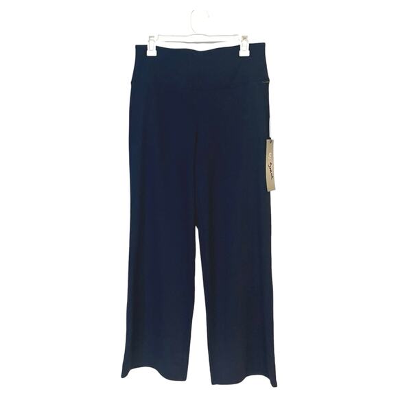 Diane Gilman Navy Wide Leg Pull-On Pants Small NWT Comfort Stretch - Picture 1 of 4